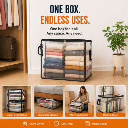 🎁💞LAST DAY 50% OFF ✨📦Ivosoma®Large Heavy-Duty Thick Plastic Clear Storage