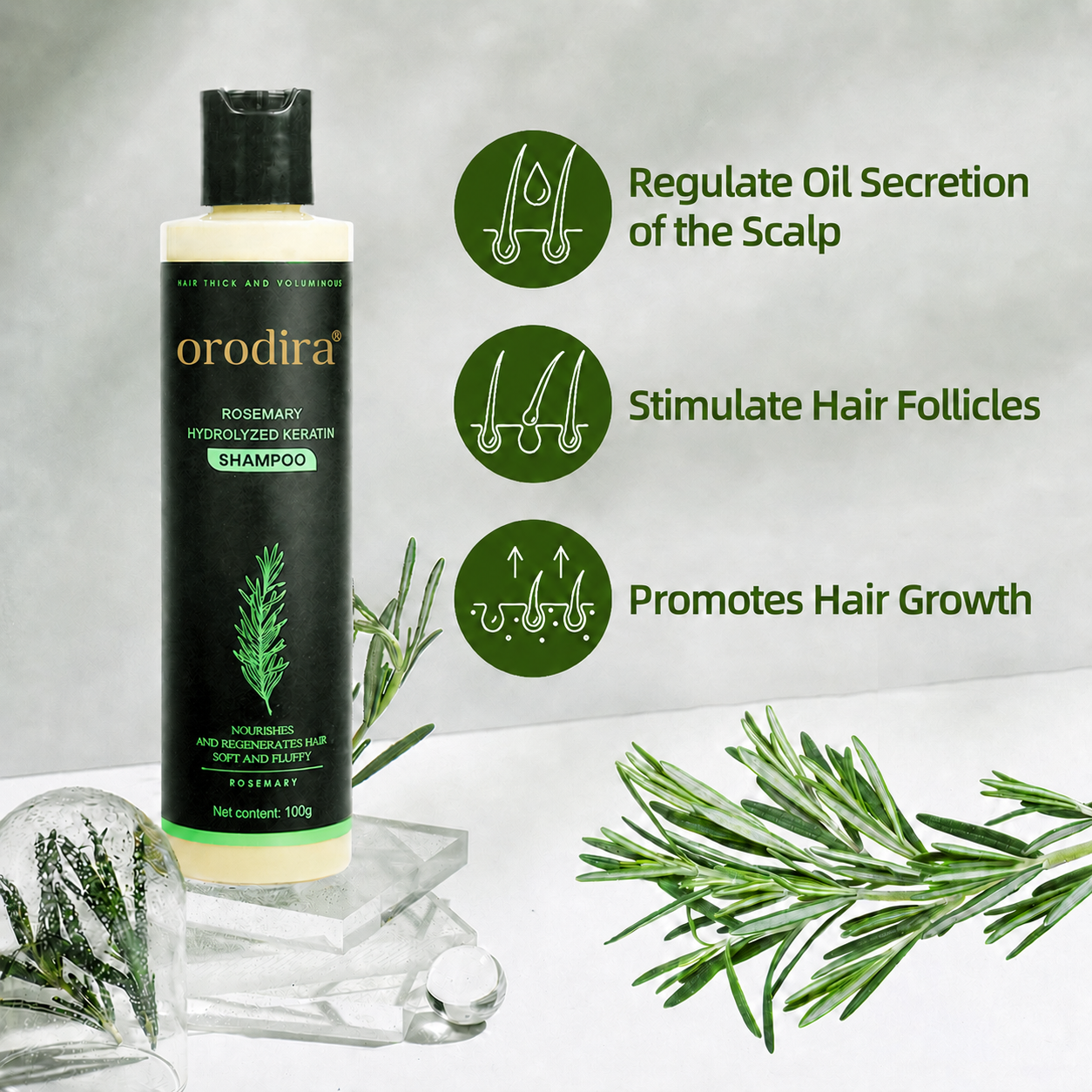 🔥💞LAST DAY 75% OFF ✨Rosemary Keratin Shampoo | Hair Growth & Anti-Dandruff Scalp Treatment