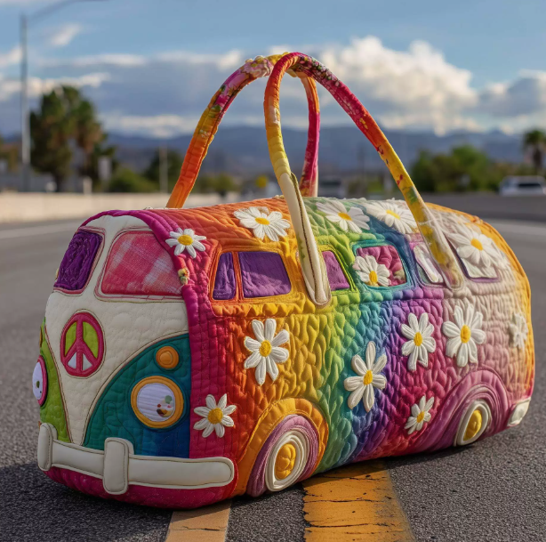 💞LAST DAY 50% OFF ✨Larnto® Hippie Journey Quilted Duffle Bag
