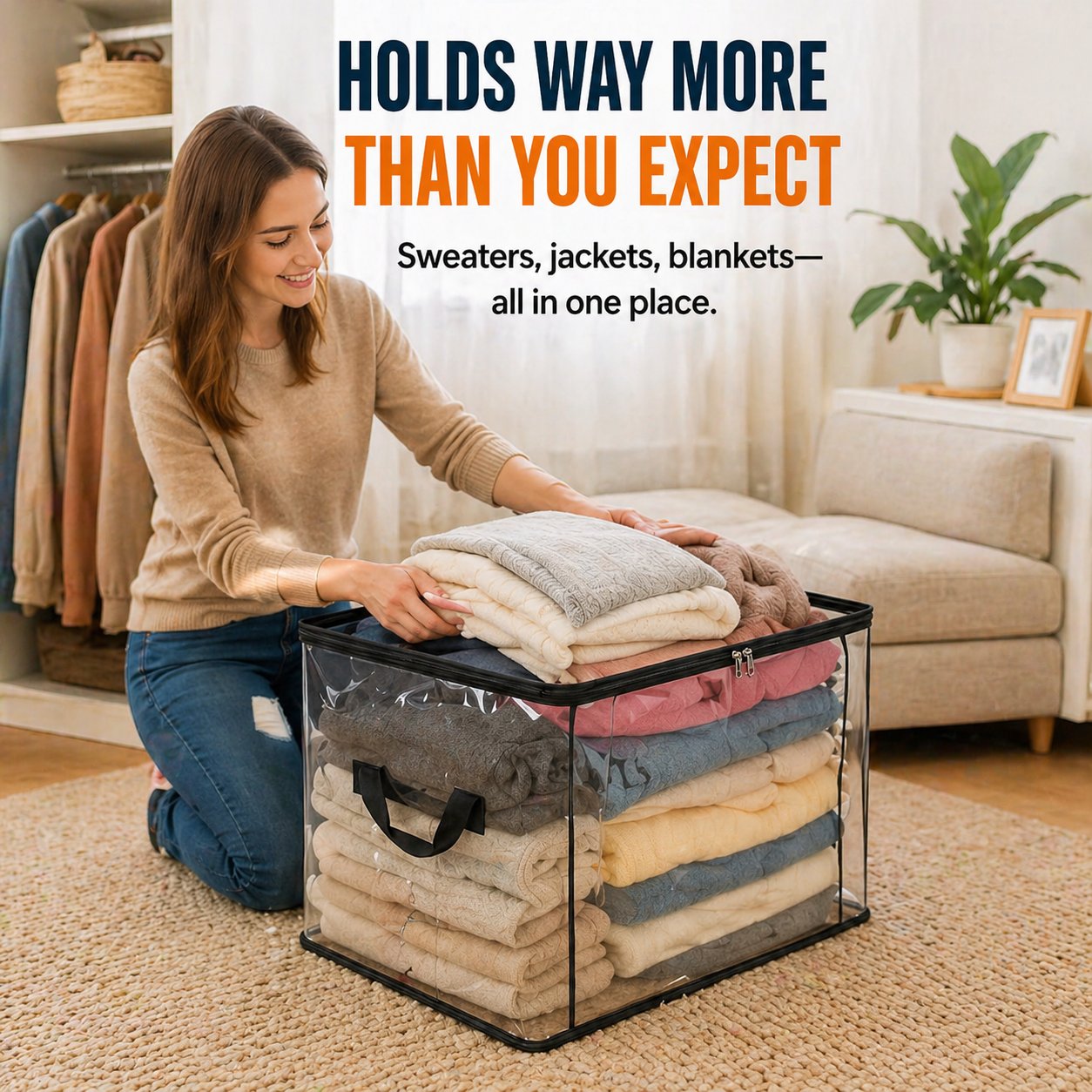 🎁💞LAST DAY 50% OFF ✨📦Ivosoma®Large Heavy-Duty Thick Plastic Clear Storage