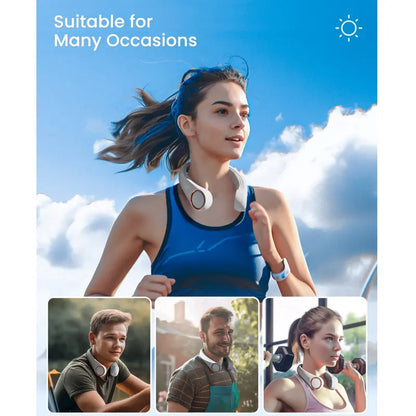BVJ®®Portable Neck Fan, Bladeless Wearable Personal Fan, Hands-Free Cooling for Outdoor & Office