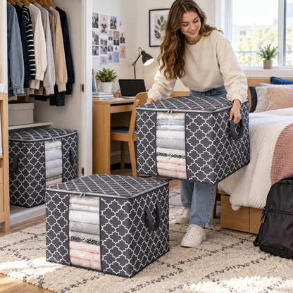 WISELIFE 100L Foldable Storage Bags with Clear Window