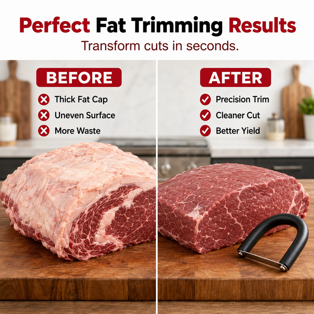 Ivosoma® Handheld Fat Trimmer for Beef & Pork BBQ Prep