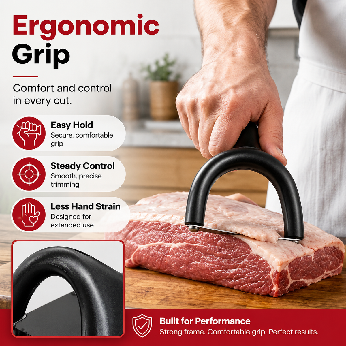 Ivosoma® Handheld Fat Trimmer for Beef & Pork BBQ Prep