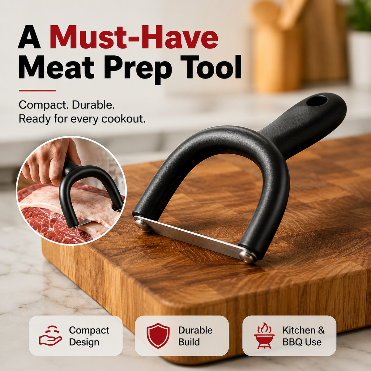 Ivosoma® Handheld Fat Trimmer for Beef & Pork BBQ Prep