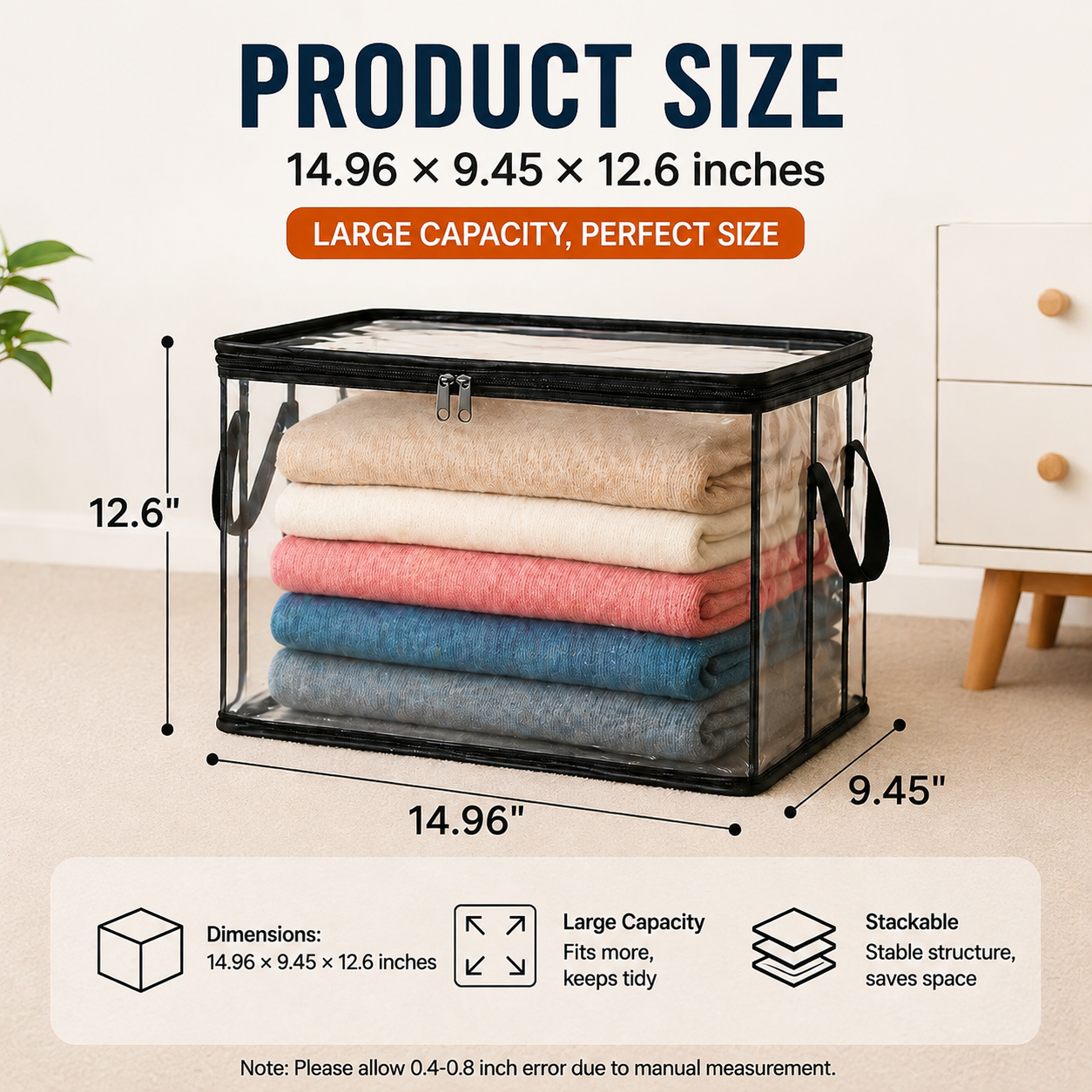 🎁💞LAST DAY 50% OFF ✨📦Ivosoma®Large Heavy-Duty Thick Plastic Clear Storage