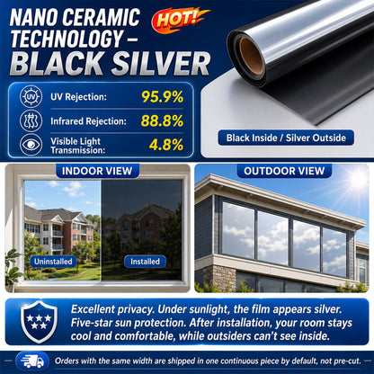 Ivosoma® One-Way Mirror Window Film – Heat Control & UV Protection upsell