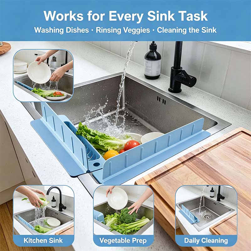Ivosoma® Kitchen Sink Splash Guard Water Guard for Washbasin Dining Room Dish Washing upsell