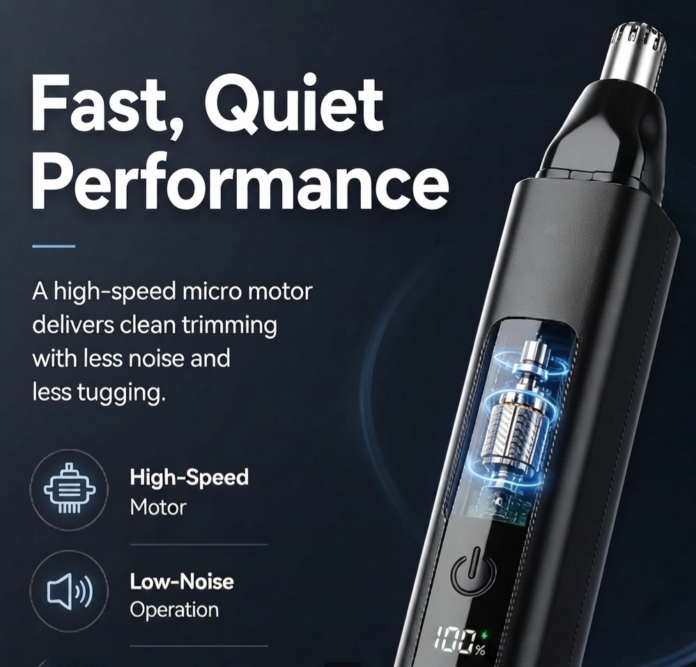IVOSOMA® Professional LED Display Nose & Ear Trimmer, Painless Travel Gifts for Men Women.