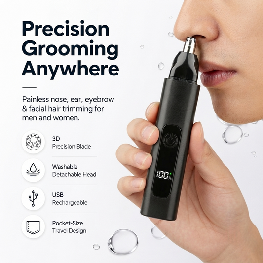 IVOSOMA® Professional LED Display Nose & Ear Trimmer, Painless Travel Gifts for Men Women.