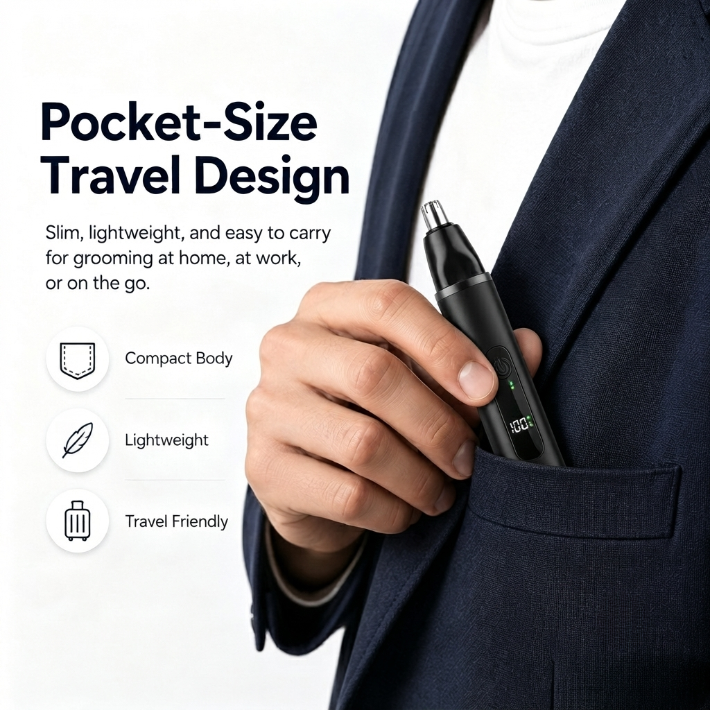IVOSOMA® Professional LED Display Nose & Ear Trimmer, Painless Travel Gifts for Men Women.