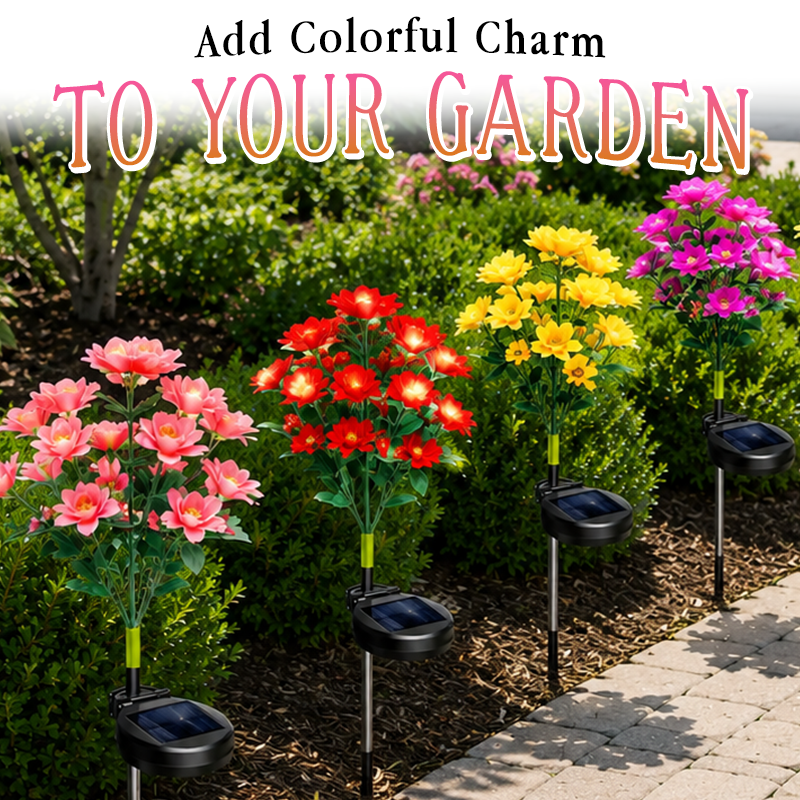Solar Azalea Flower Lights🌺IP65 Waterproof🪦for Grave Garden Decor Memorial Cemetery Lights