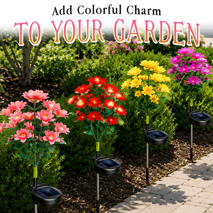 Solar Azalea Flower Lights🌺IP65 Waterproof🪦for Grave Garden Decor Memorial Cemetery Lights