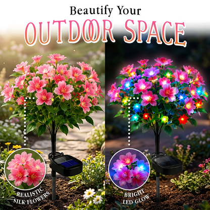 Solar Azalea Flower Lights🌺IP65 Waterproof🪦for Grave Garden Decor Memorial Cemetery Lights