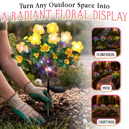 Solar Azalea Flower Lights🌺IP65 Waterproof🪦for Grave Garden Decor Memorial Cemetery Lights