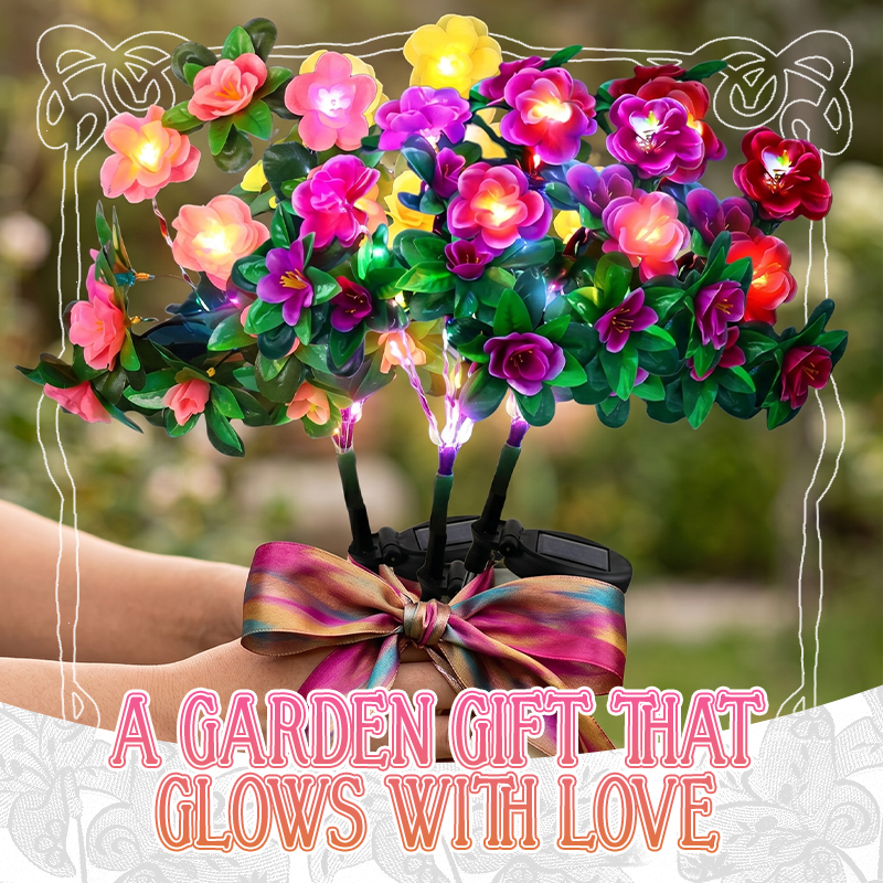 Solar Azalea Flower Lights🌺IP65 Waterproof🪦for Grave Garden Decor Memorial Cemetery Lights