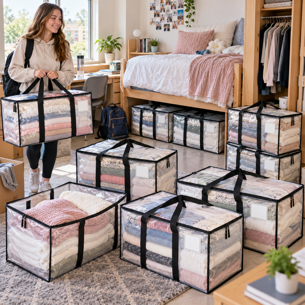 Extra Large Clear Heavy-Duty Moving & Storage Bags