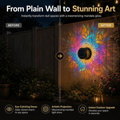 NAVOZILO®🏡☀️Seven-Color Changing Solar Mandala Projection Wall Light