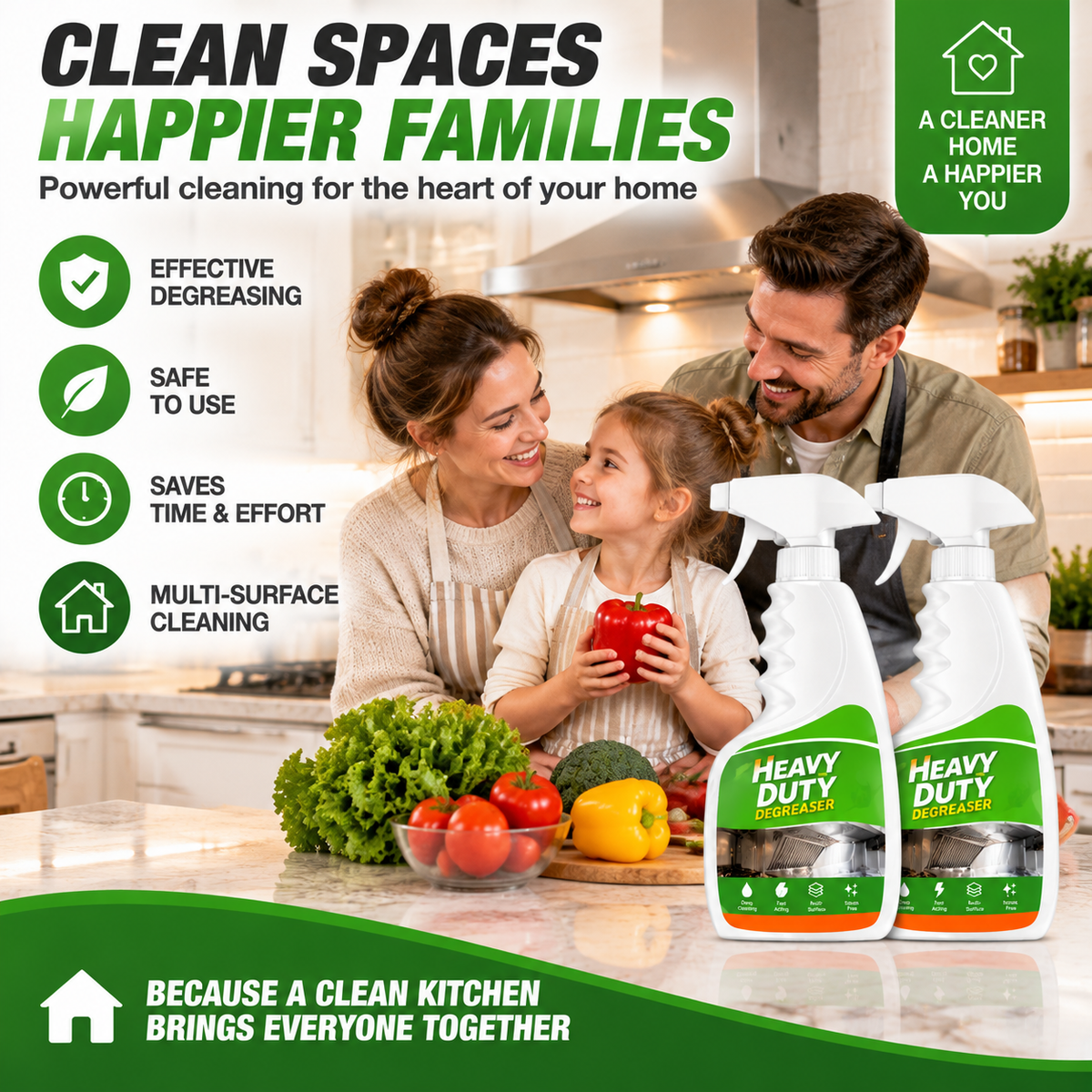 Ivosoma® Heavy Duty Kitchen Degreaser Spray – Powerful Grease Remover For Stove, Oven, Cabinets & Multiple Surfaces upsell