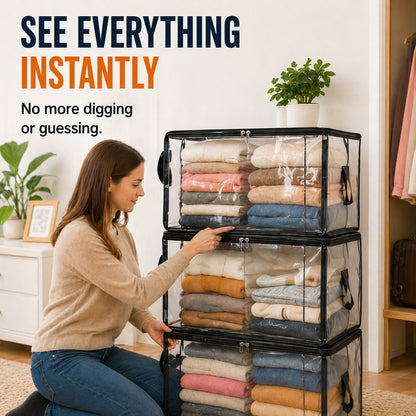 🎁💞LAST DAY 75% OFF ✨📦Ivosoma®Large Heavy-Duty Thick Plastic Clear Storage