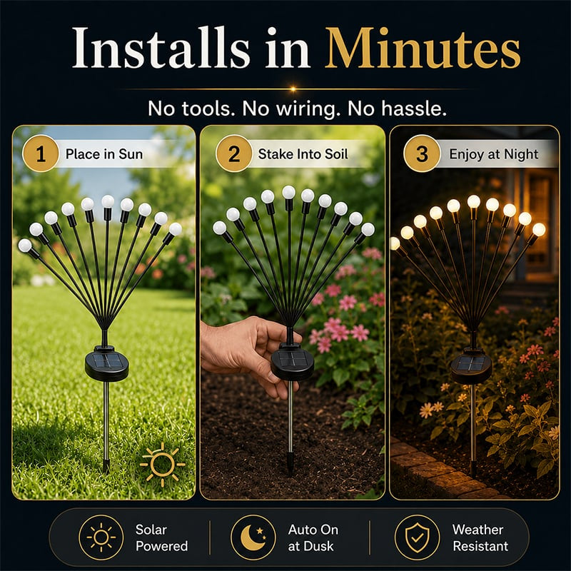 🔥Lasy day 50% OFF-🔥Ivosoma® IP65 Waterproof Solar Powered Firefly Light