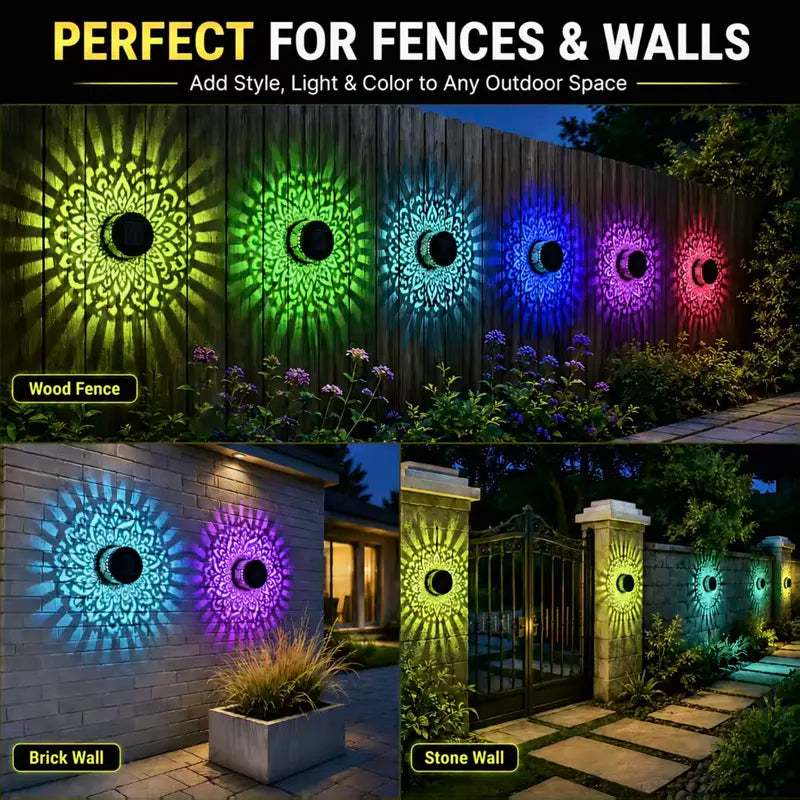 NAVOZILO®🏡☀️Seven-Color Changing Solar Mandala Projection Wall Light