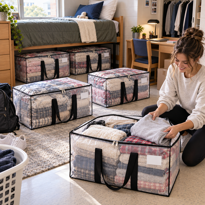 RoomHacks 88L Heavy-Duty Clear Moving & Storage Bags