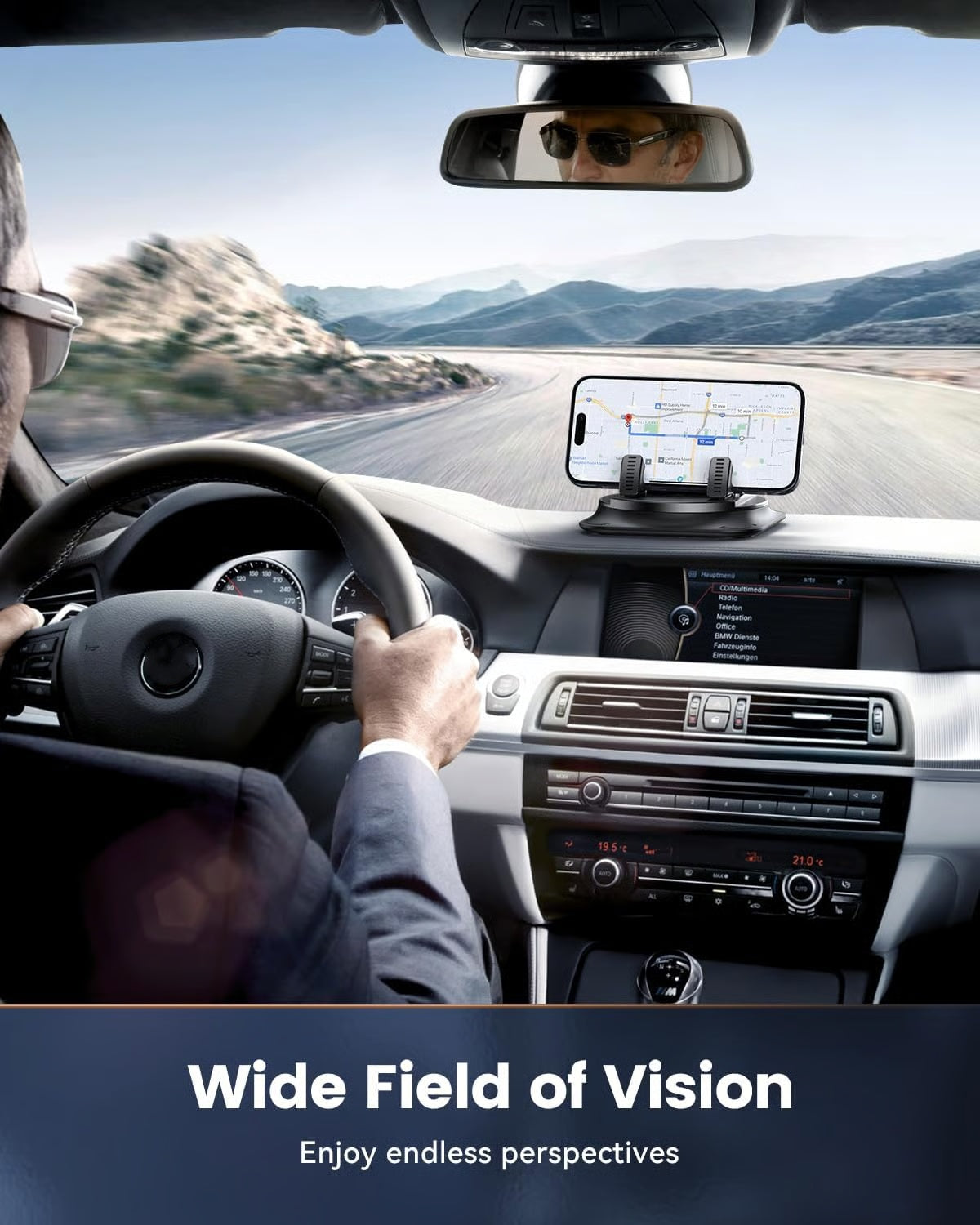 Ivosoma® Car phone holder 360 degree rotation, suitablefor car navigation in-car dashboard
