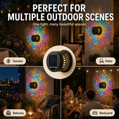 NAVOZILO®🏡☀️Seven-Color Changing Solar Mandala Projection Wall Light