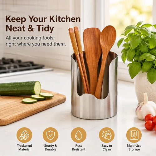 Ivosoma® 2 - Pcs Thickened Stainless Steel Utensil Organizer, Rust Resistant Easy to Clean