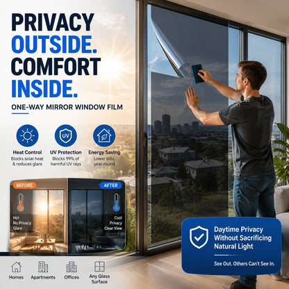 Ivosoma® One-Way Mirror Window Film – Heat Control & UV Protection upsell