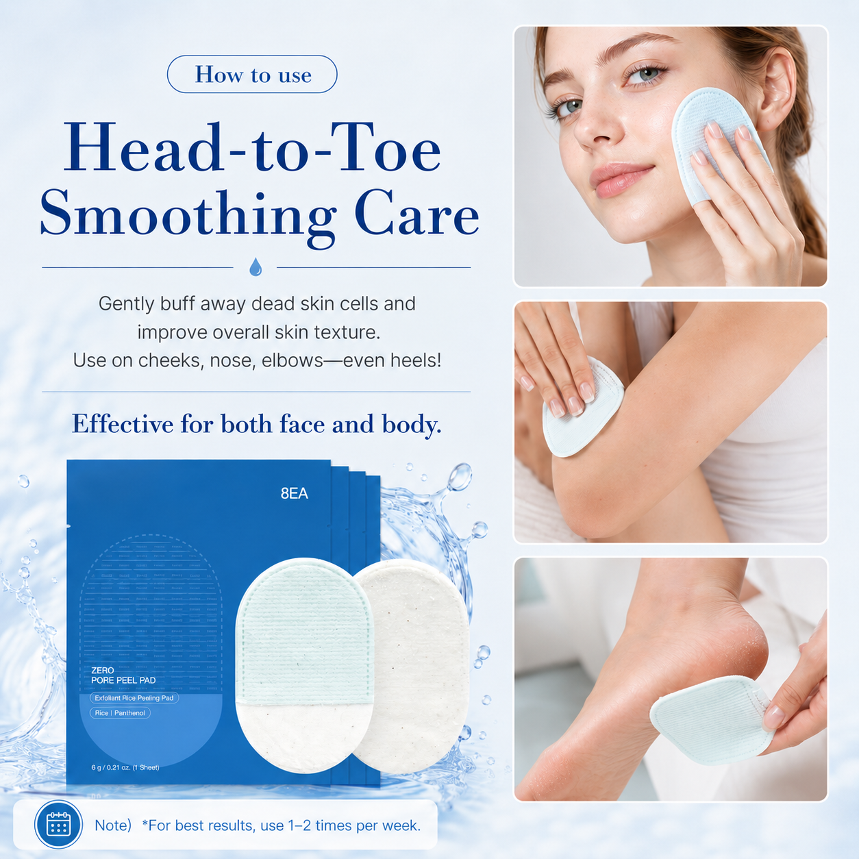 Ivosoma® Body Exfoliating Scrub Pads For Bumpy Flaky Skin 8 Pack