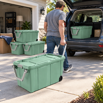 Gallon Wheeled Industrial Storage Totes with Latch Lids