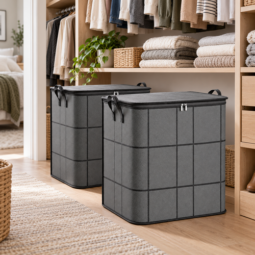 Foldable Moving Storage Bins with Reinforced Handles