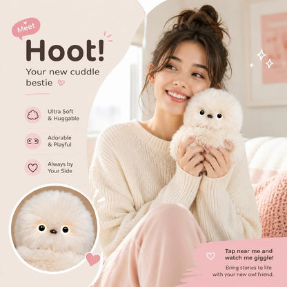 👀Ivosoma® Cute AI shy Emotional companionship robot doll bag charm plush toy👜-It can sing, turn its head, and learn to speak🤖