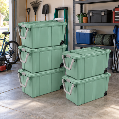 Gallon Wheeled Industrial Storage Totes with Latch Lids