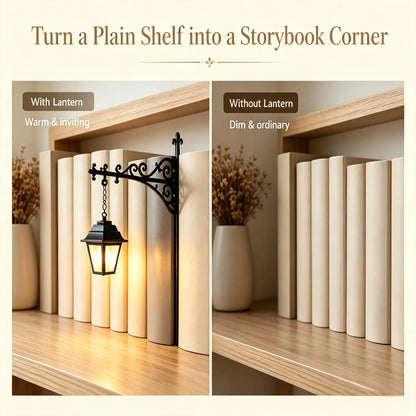 IVOSOMA® Mini Library Lantern Shelf Lamp for Cozy Reading Nook Decor