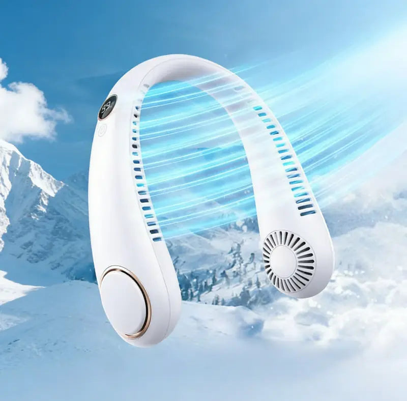 BVJ®®Portable Neck Fan, Bladeless Wearable Personal Fan, Hands-Free Cooling for Outdoor & Office