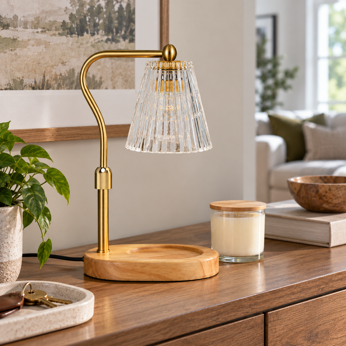 seenlast Candle Warmer Lamp with Timer, Dimmer & Adjustable Height