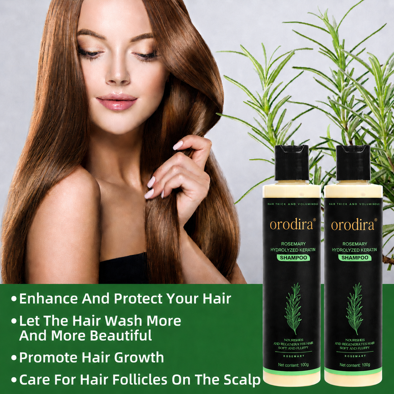 🔥💞LAST DAY 75% OFF ✨Rosemary Keratin Shampoo | Hair Growth & Anti-Dandruff Scalp Treatment