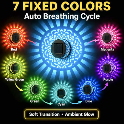 NAVOZILO®🏡☀️Seven-Color Changing Solar Mandala Projection Wall Light