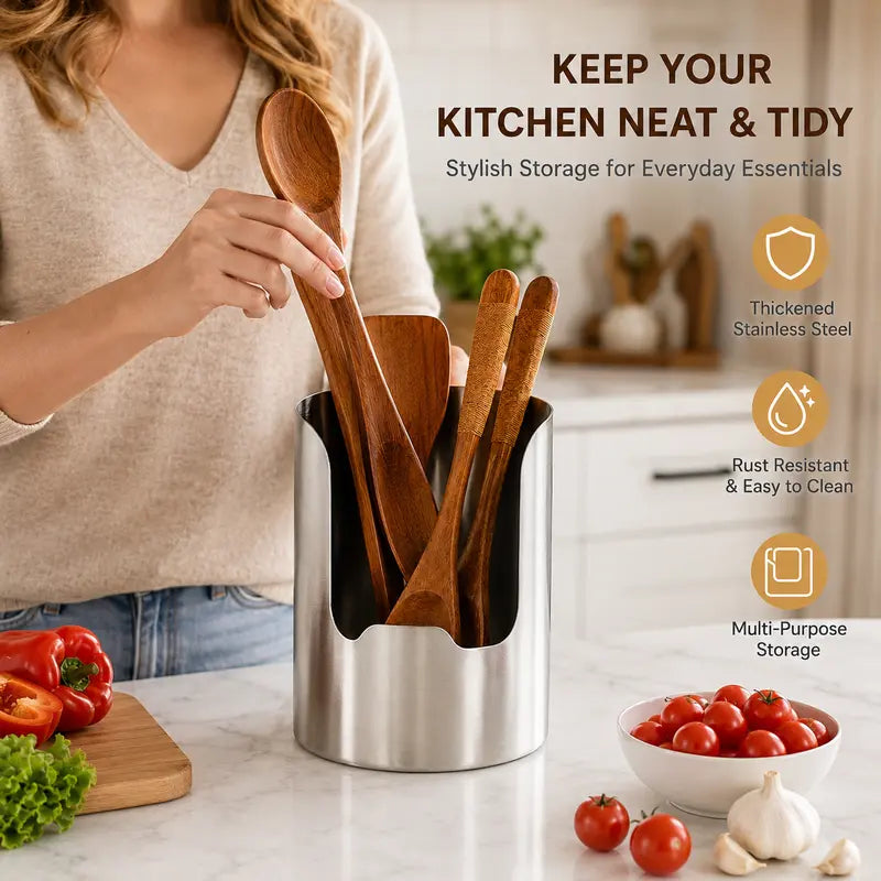Ivosoma® 2 - Pcs Thickened Stainless Steel Utensil Organizer, Rust Resistant Easy to Clean
