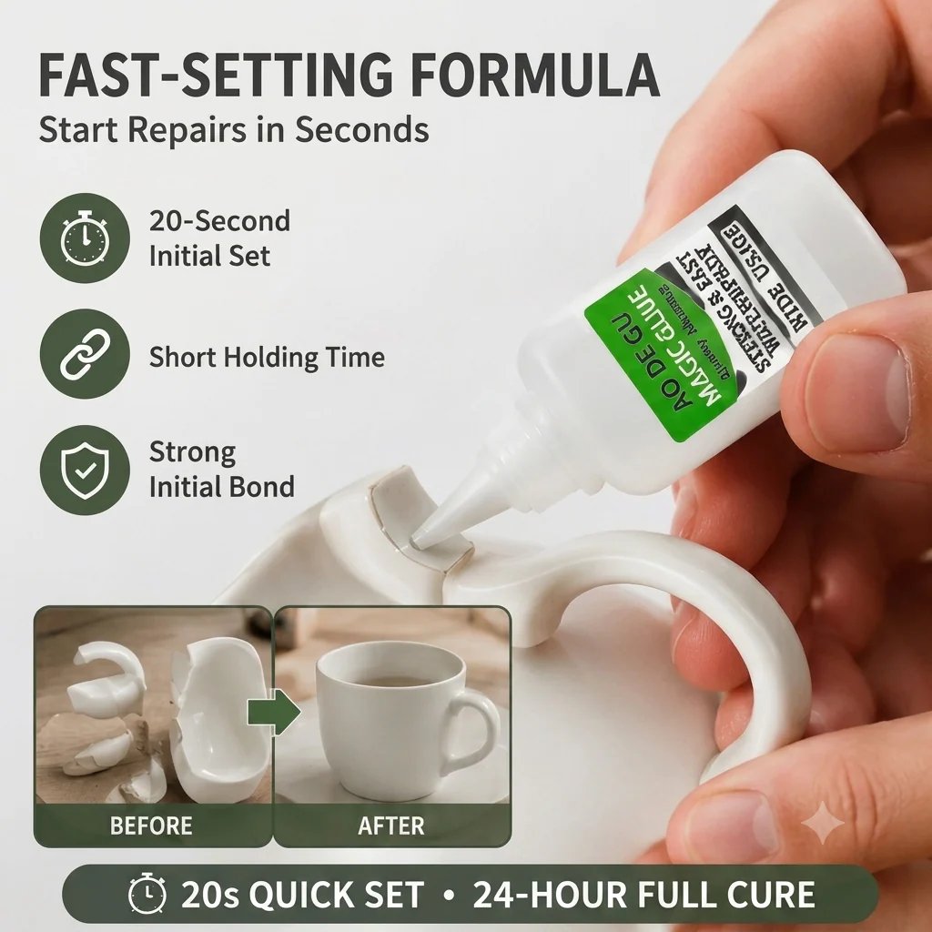 ⚡Ivosoma® Fast-Setting Super Glue Kit – 4 × 20mL Per Set