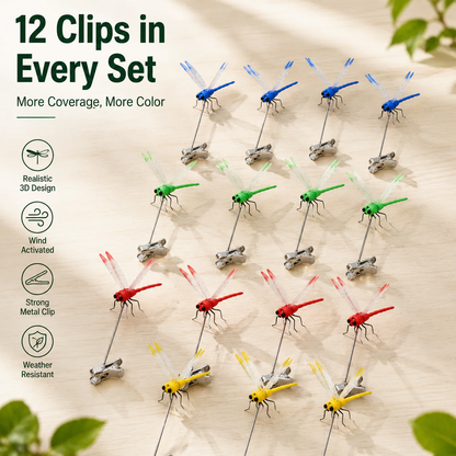 🔥💕LAST DAY 50% OFF ✨Ivosoma® Outdoor Fake Dragonfly Rod Clip, Garden Metal Dragonfly Clip