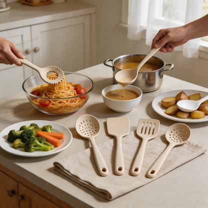 Ziruma 8-Piece Platinum Silicone Kitchen Utensil Set