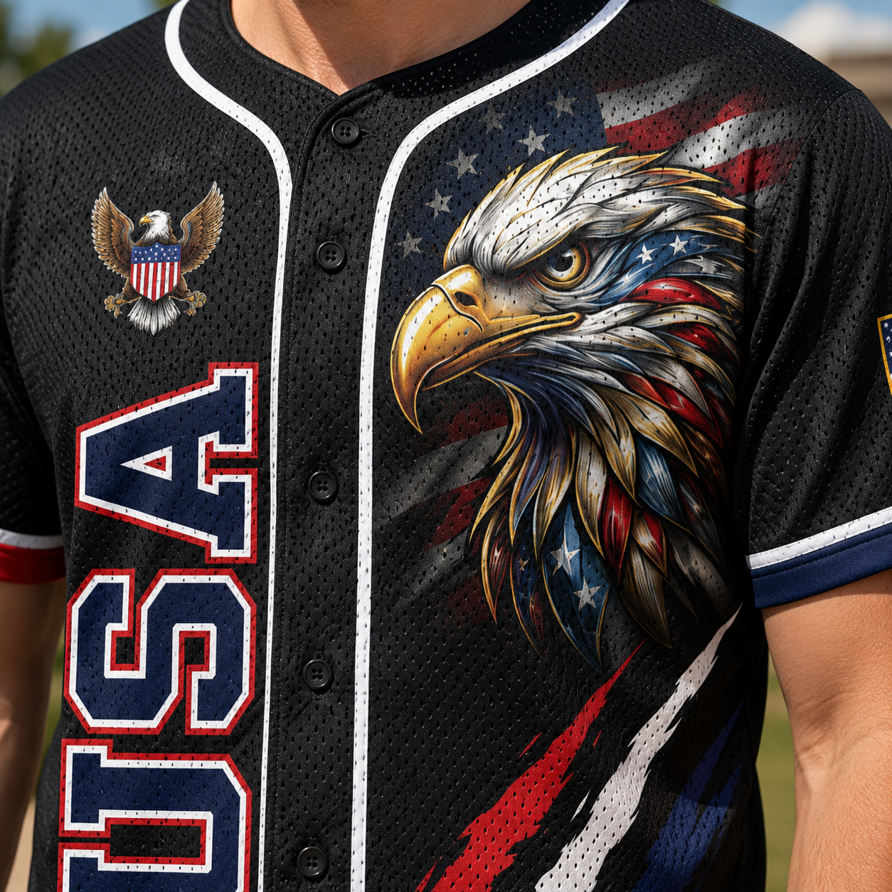 American Eagle 4th of July Baseball Jersey