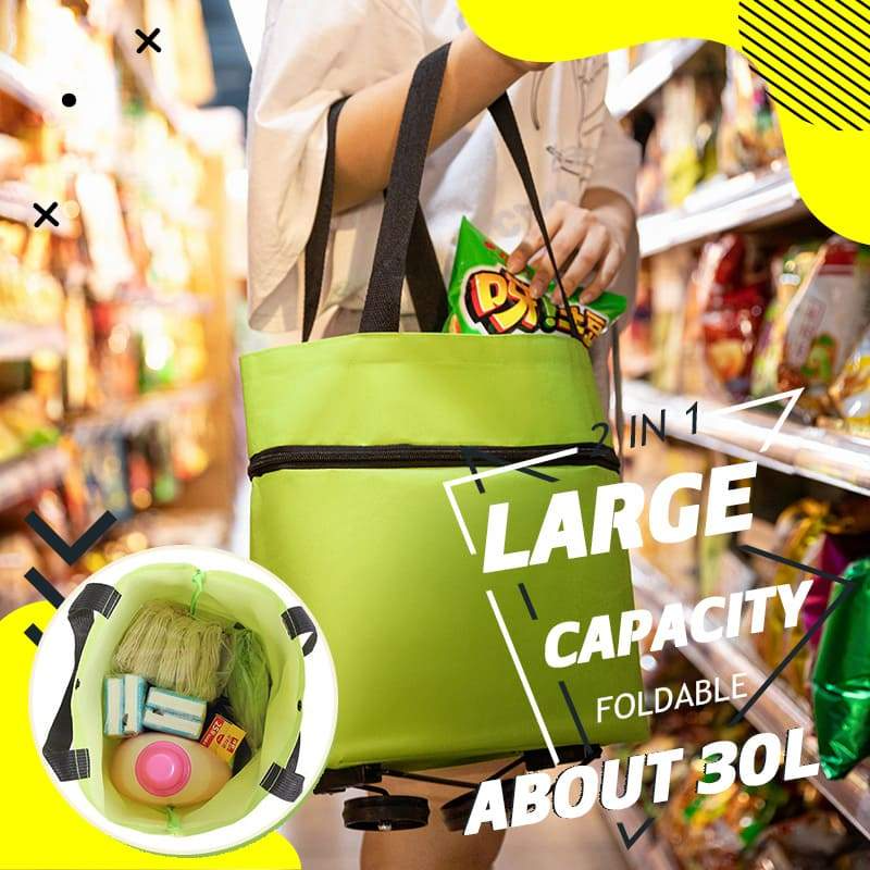 ❤Last Day 50% OFF🛒Ivosoma® Foldable 2-in-1 Rolling Shopping Bag