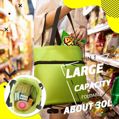 ❤Last Day 50% OFF🛒Ivosoma® Foldable 2-in-1 Rolling Shopping Bag