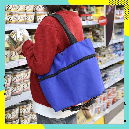 ❤Last Day 50% OFF🛒Ivosoma® Foldable 2-in-1 Rolling Shopping Bag